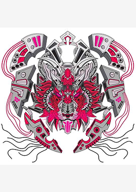 Robotic lion mecha