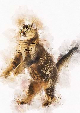 Cute Cat Watercolor