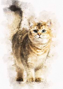 Cute Cat Watercolor
