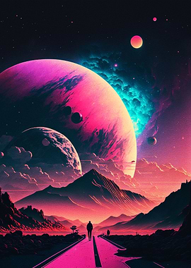 Cosmos vaporwave cinematic