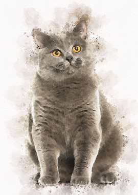 Cute Cat Watercolor