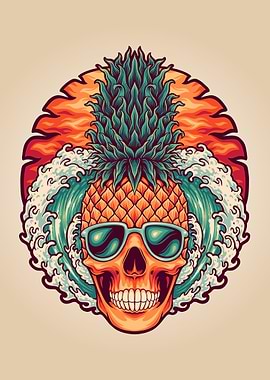 Summer skull pineapple