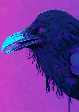 Vaporwave raven
