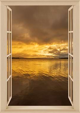 Open window lake view