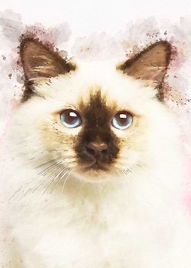 Cute Cat Watercolor