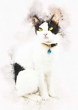 Cute Cat Watercolor
