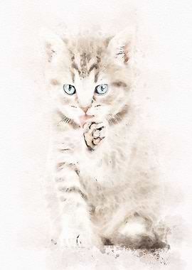 Cute Cat Watercolor