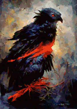 Black crow abstract
