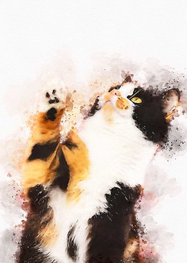 Cute Cat Watercolor