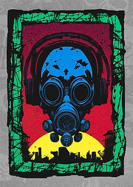 Cyborg Gasmask Punk Robot