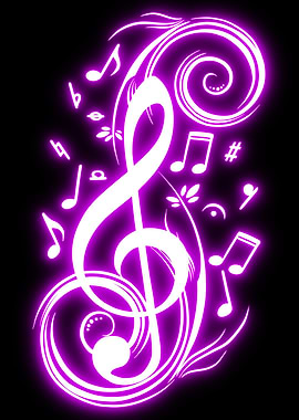 Harmony of music neon