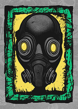 Cyborg Gasmask Punk Robot