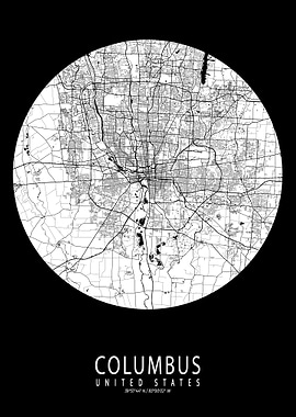 Columbus City Map Moon