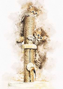 Cute Cat Watercolor
