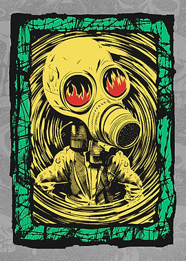 Cyborg Gasmask Punk Robot