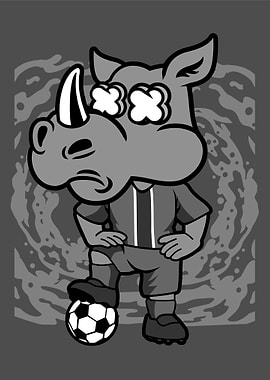rhino football cartoon