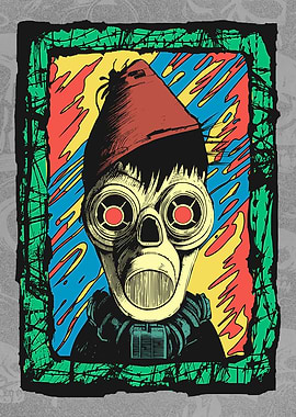 Cyborg Gasmask Punk Robot