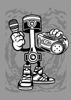 piston boombox cartoon