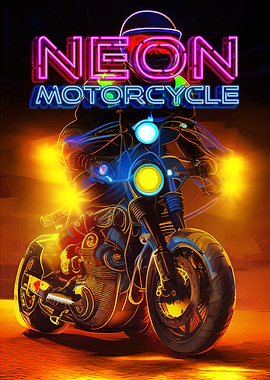Retro Neon Motorcycle