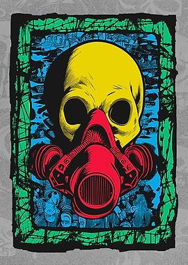 Cyborg Gasmask Punk Robot