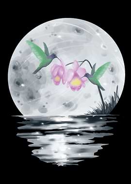 Hummingbirds Full Moon
