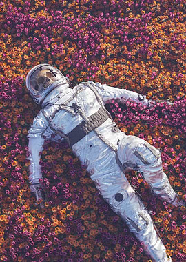 Lying On Tulip Field