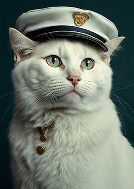 White sailor cat