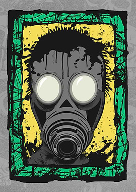 Cyborg Gasmask Punk Robot