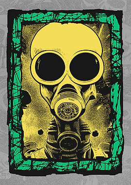 Cyborg Gasmask Punk Robot