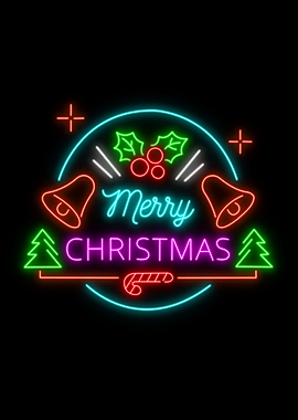 mery christmas neon