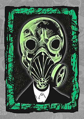 Cyborg Gasmask Punk Robot