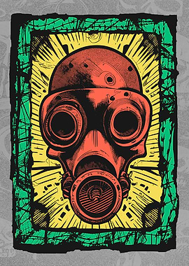 Cyborg Gasmask Punk Robot