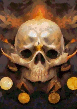 Skull horns gold