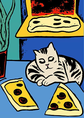 Lazy Kitten Illustration