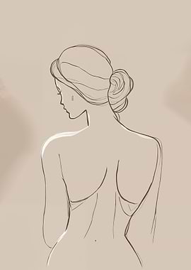 One line Drawing Woman