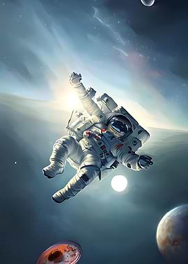 Astronaut Floating In Spac