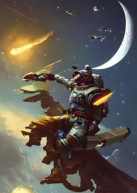 Astronaut Sitting On Ship