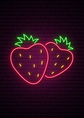 Strawberries Neon Sign
