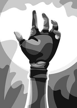 Grayscale Hand Zombie Art