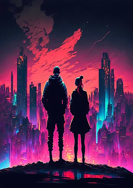 Couple Cyberpunk Landscape