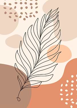 One Line Art Boho Poster