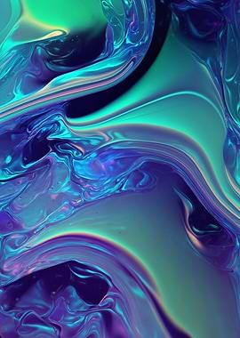 Abstract Iridescent Liquid