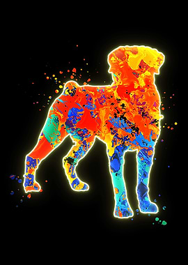 Rottweiler Dog Colored