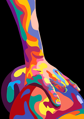 Bowling and hand pop art