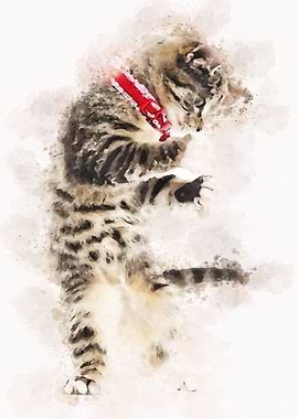 Cute Cat Watercolor