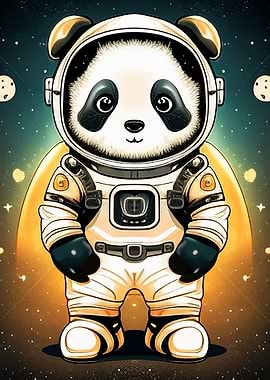 Panda astronaut in space