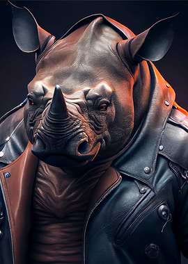 badass rhinoceros on motor