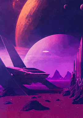 Futuristic alien planet