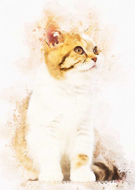 Cute Cat Watercolor