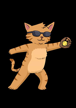 Cat Softball Gifts Girls